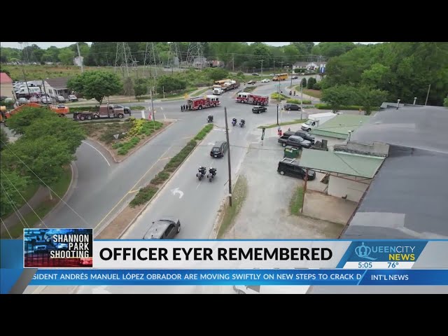 ⁣Fallen CMPD officer remembered with procession