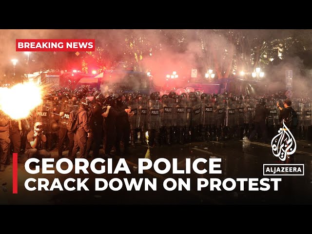 ⁣Georgia police crack down on protest against ‘foreign influence’ bill