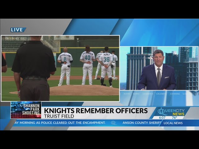 Charlotte Knights hold moment of silence for fallen officers
