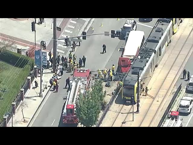 ⁣Multiple passengers injured as Metro train collides with USC bus near Exposition Park
