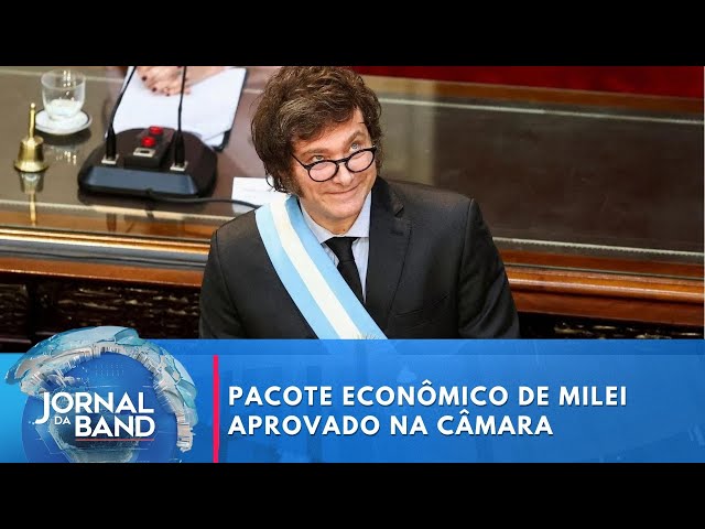 ⁣Câmara argentina aprova pacote econômico de Milei | Jornal da Band