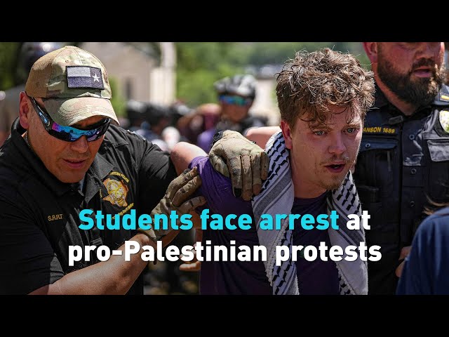 ⁣Texas students face arrest at pro-Palestinian protests