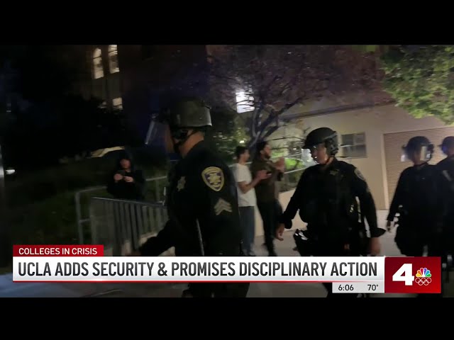 ⁣UCLA promises more police, disciplinary action amid protest