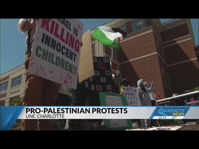 ⁣UNC Charlotte students protest Israel-Hamas conflict