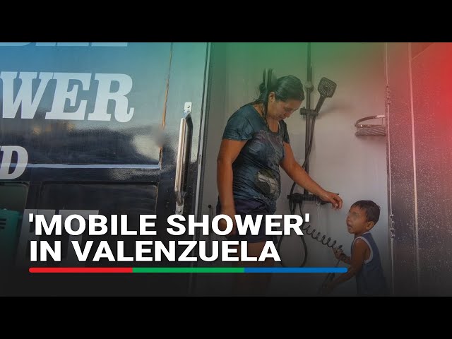 ⁣Valenzuela City deploys 'mobile shower' vs heat, water shortage