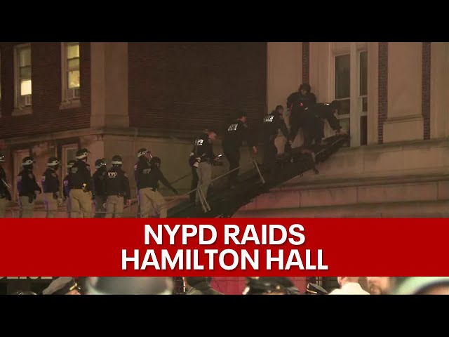 ⁣NYPD enters Columbia campus; police break into occupied Hamilton Hall