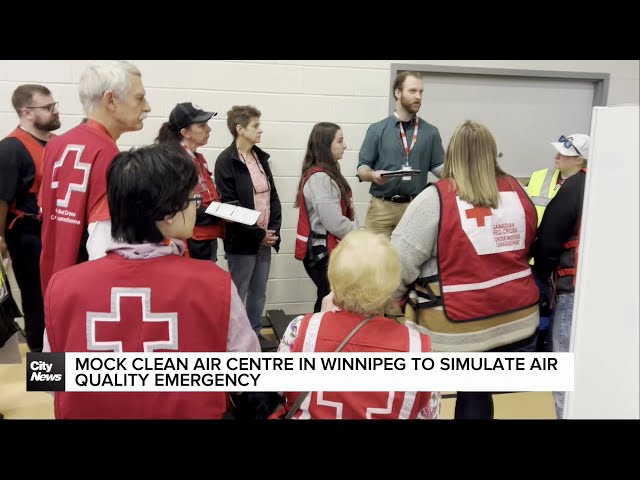 ⁣The City of Winnipeg sets up mock Clean Air Centre called Exercise AIR Aware