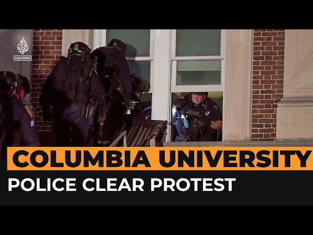 ⁣US police clear out Gaza protesters at Columbia University | Al Jazeera Newsfeed