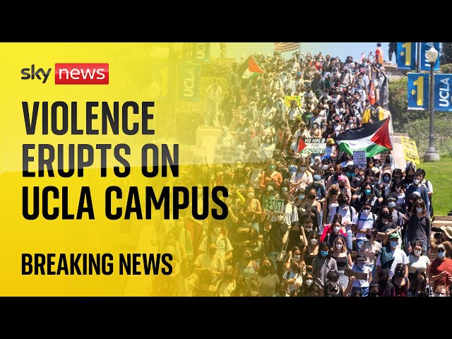 ⁣Watch live: Tensions escalate between pro-Palestinian and counter protests at UCLA in Los Angeles