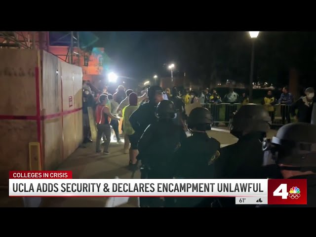 ⁣UCLA adds security and declares encampment unlawful