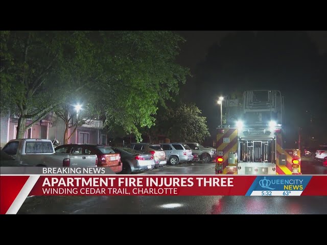 Three hurt in east Charlotte apartment fire