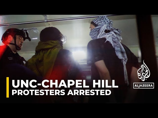 ⁣University of North Carolina arrests: Police move in to dismantle protest encampment