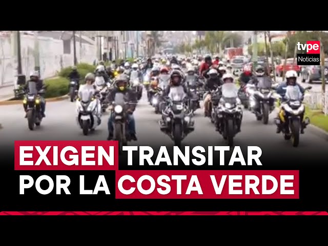 ⁣Costa Verde: motociclistas protestan contra prohibición de circular por circuito de playas