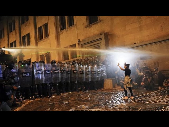 ⁣'Unacceptable': EU foreign policy chief condemns police violence against protestors in Geo