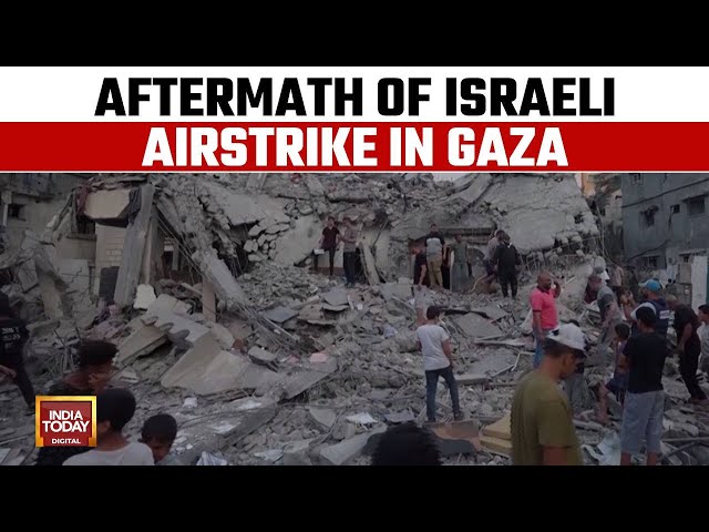 ⁣Gaza War Airstrike: Aftermath Of Israeli Airstrike In Central Gaza Strip