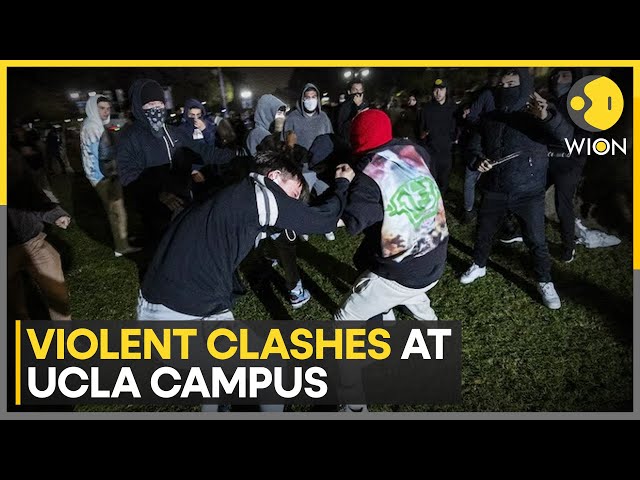 ⁣US: Violence erupts at UCLA campus between rival Gaza protest groups | WION News