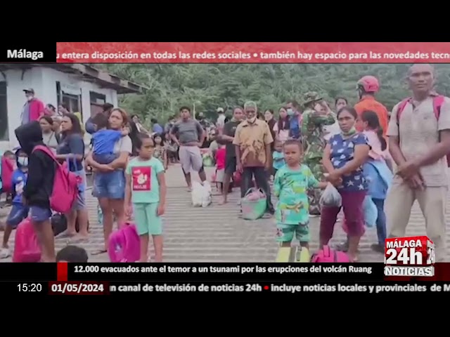 ⁣Noticia - 12.000 evacuados ante el temor a un tsunami por el volcán Ruang