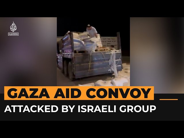 ⁣Israeli demonstrators attack flour shipment bound for Gaza | AJ #Shorts
