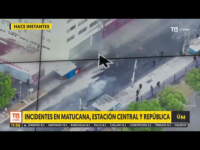 ⁣Incidentes en Matucana, Estación Central y República: Encapuchados saquean locales comerciales