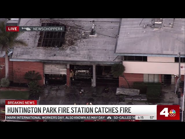 ⁣Huntington Park fire station catches fire