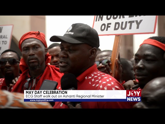 ⁣May Day celebration: ECG Staff walk out on Ashanti Regional Minister
