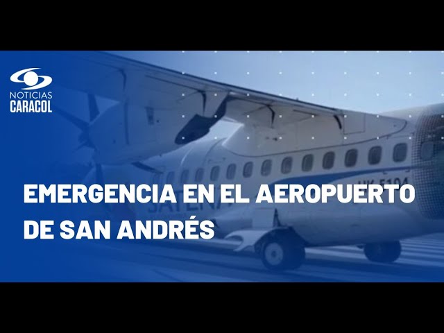 ⁣Avión de Satena perdió el tren de aterrizaje antes de despegar de la isla de San Andrés