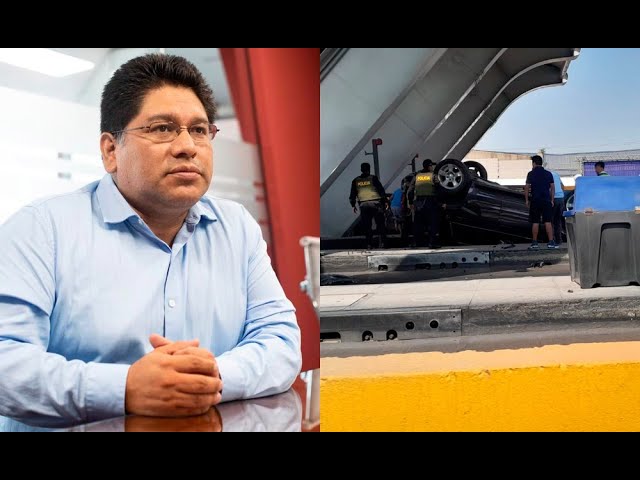 ⁣Alcalde de Puente Piedra sufre aparatoso accidente en su camioneta