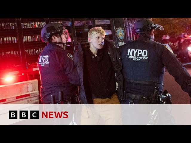 ⁣University protests: New York police arrest around 300 in campus raids | BBC News