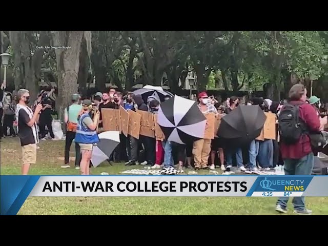 Anti-war protests on college campuses turn violent