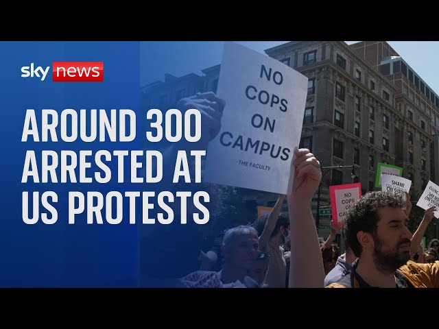 ⁣Around 300 arrested during police crackdowns on protests at US universities