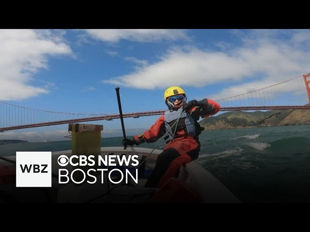 ⁣Duxbury 10-year-old sailing from Golden Gate Bridge to Alcatraz