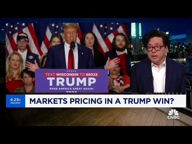 ⁣Fundstrat's Tom Lee discusses if the market is pricing in a Trump win