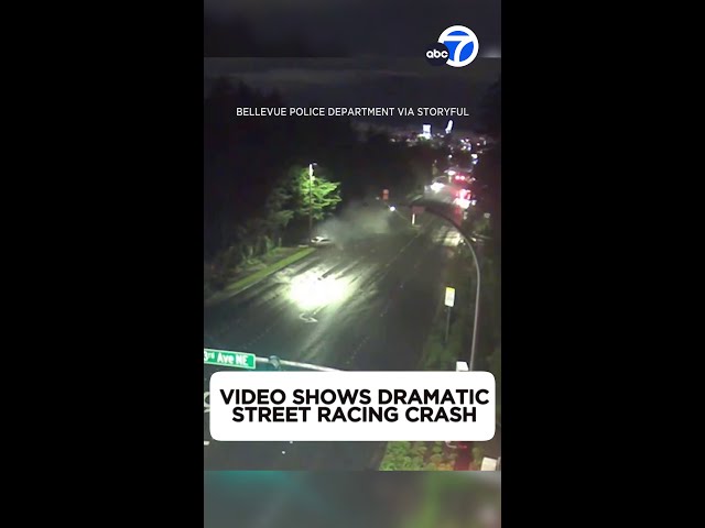 ⁣Video shows dramatic street racing crash