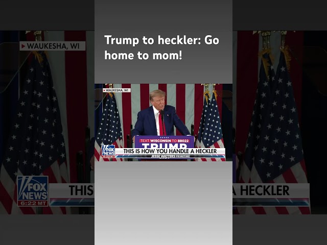 ⁣Trump addresses heckler: Your mom is 'going to be angry'! #shorts