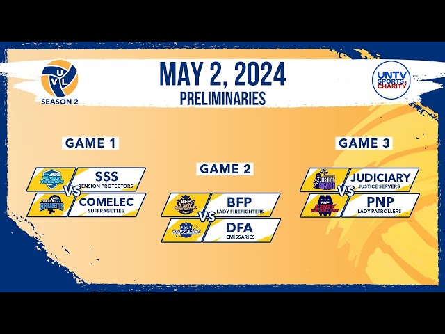 ⁣LIVE FULL GAMES: UNTV Volleyball League Season 2 Prelims at Paco Arena, Manila | May 02, 2024