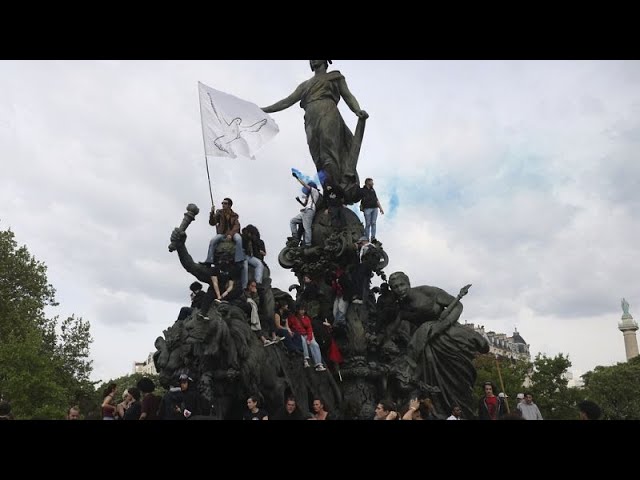 ⁣France's May Day protests turn into political battlefield ahead of EU elections