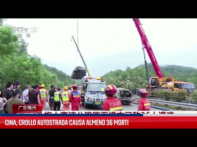 ⁣Cina, crolla tratto autostradale nel Sud: almeno 36 morti