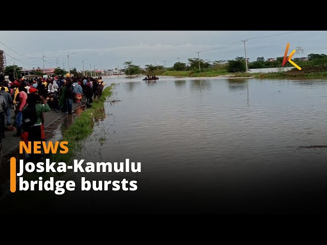 ⁣Joska-Kamulu bridge is overflowing following the heavy rains, hundreds rendered stranded