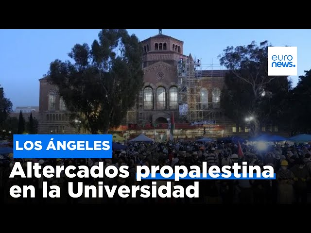 ⁣Aumentan los manifestantes propalestinos en la Universidad de California en Los Angeles