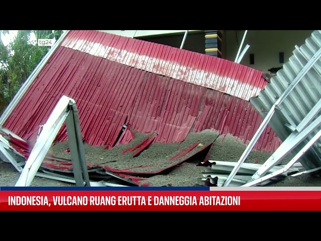 ⁣Indonesia, vulcano Ruang erutta e danneggia abitazioni