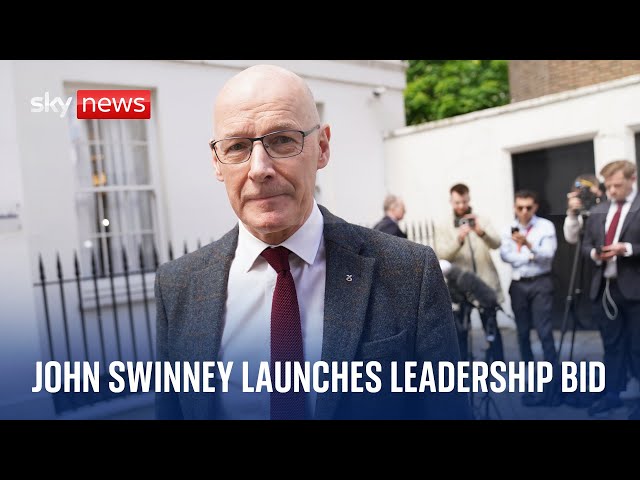 ⁣John Swinney announces campaign to be Scotland's first minister and SNP leader for a second tim