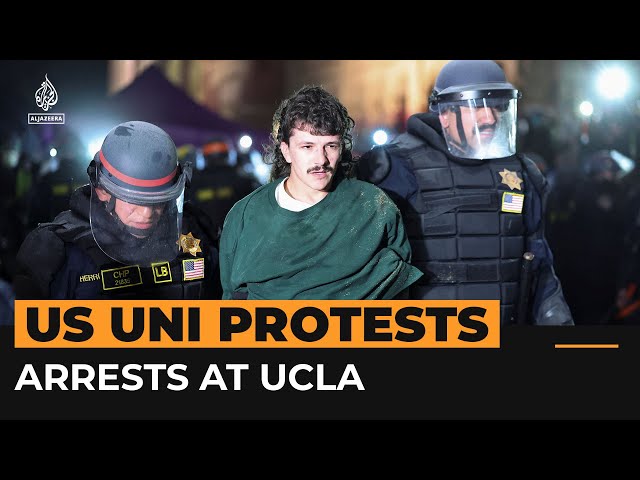 ⁣Police dismantle UCLA anti-war camp and arrest protesters | AJ #shorts
