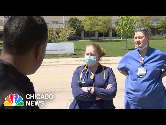 ⁣Chicago-area nurses PICKET ahead of upcoming bargaining sessions