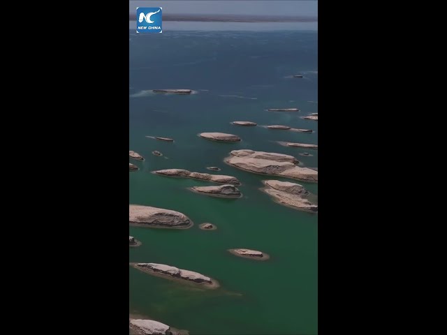 ⁣Unique water Yardang landform in China's Qinghai