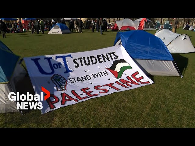 Pro-Palestinian protesters set up encampment at University of Toronto