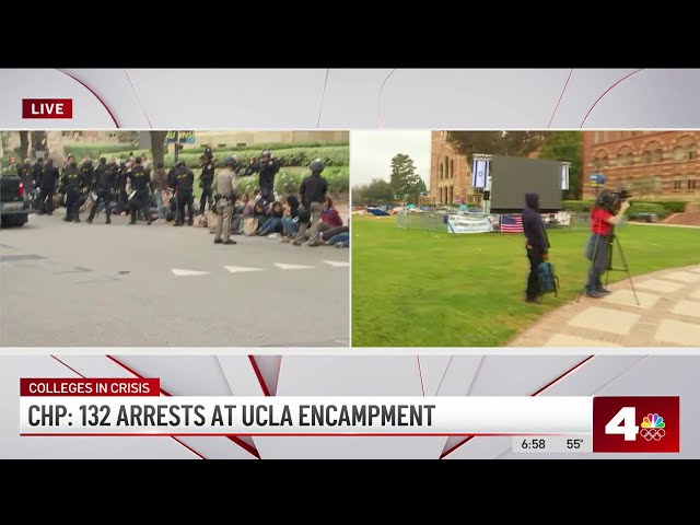 ⁣See aftermath of UCLA protest encampment in front of Royce Hall