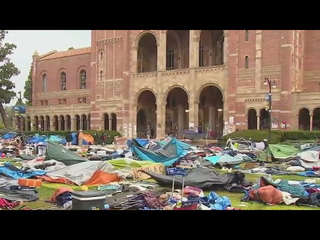⁣Police tear down pro-Palestine encampment on UCLA campus