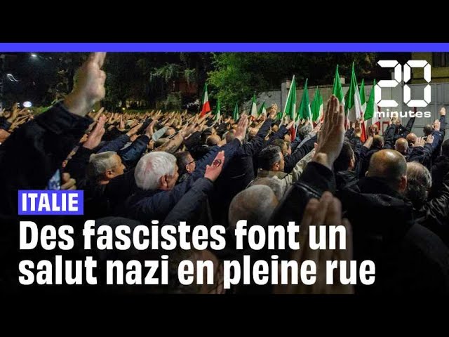 ⁣Italie : Plusieurs centaines de fascistes font un salut nazi en pleine rue à Milan #shorts