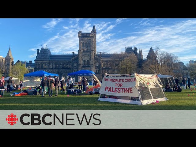 ⁣Pro-Palestinian protest encampment set up on U of T grounds