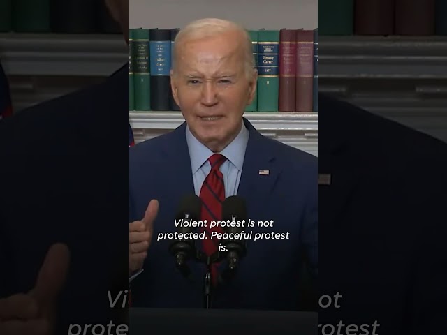⁣Biden condemns campus protests across the country #Shorts